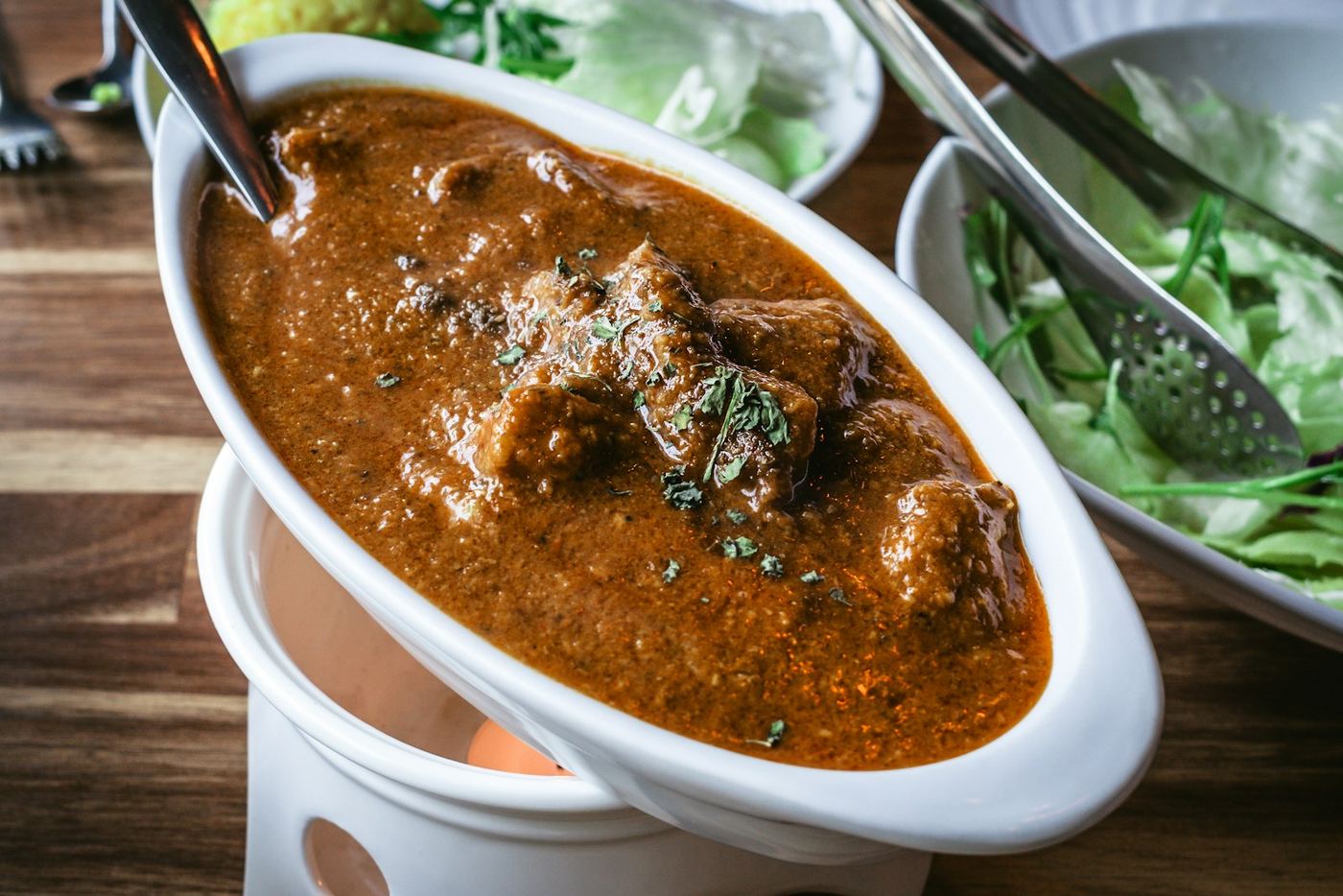 A dish of slow-cooked beef curry